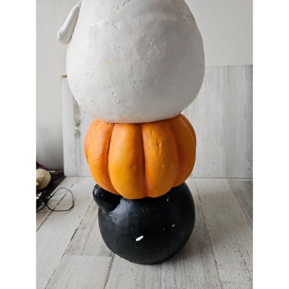 Halloween cat ghost candy bowl totem jack-o'-lantern pumpkin unique vintage deco - Picture 4 of 10